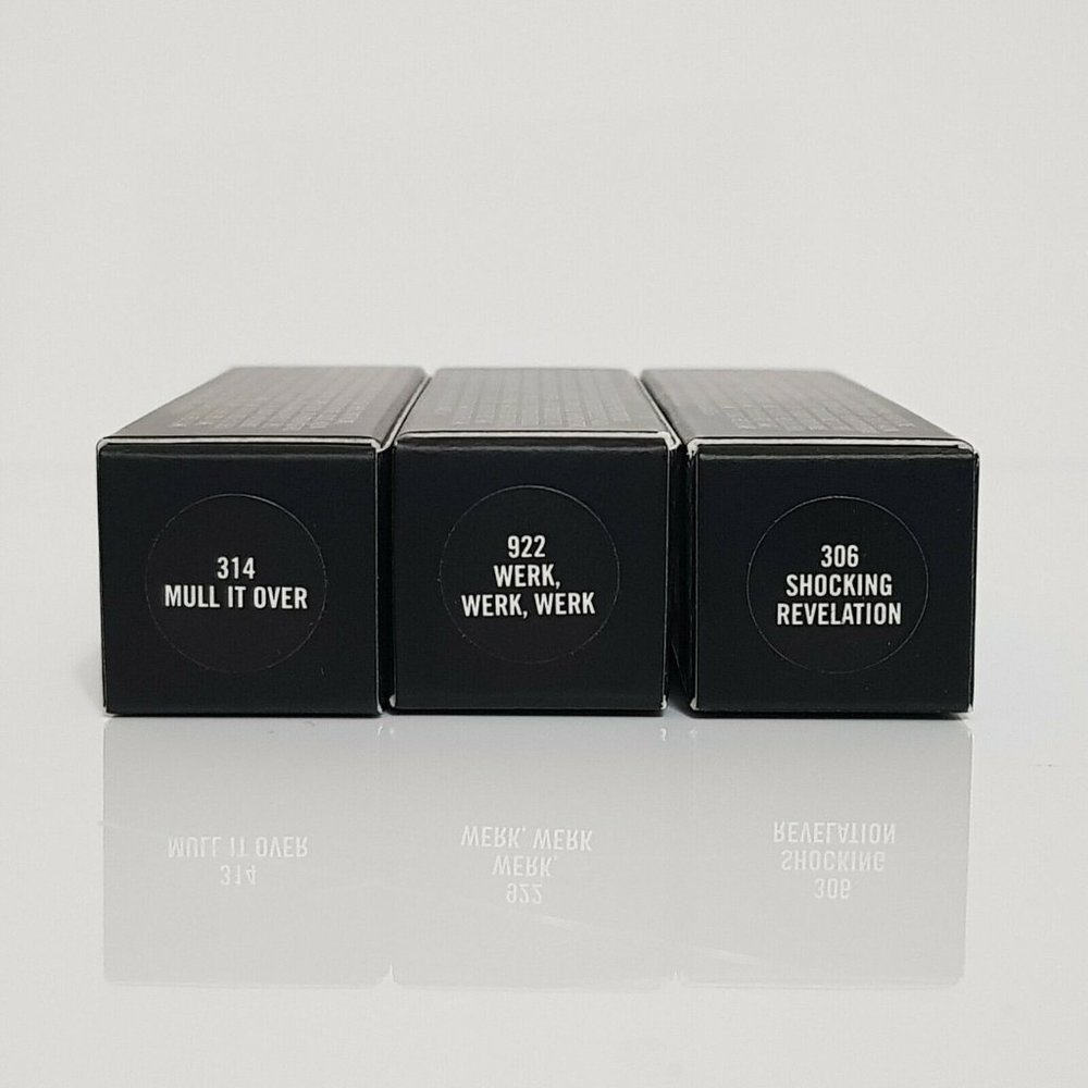 Last set! MAC Trio Lipstick MULL IT OVER WERK WERK WERK SHOCKING REVELATION NIB - Picture 5 of 15